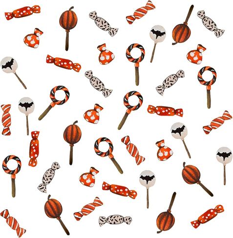 Maydahui Halloween Candy Wall Stickers Pumpkin Lollipop Bats Wall Decal (50 x 50 Inch) Peel Stick Removable Wall Decor for Party Kitchen Candy Store Trick or Treat Basket in Saudi Arabia
