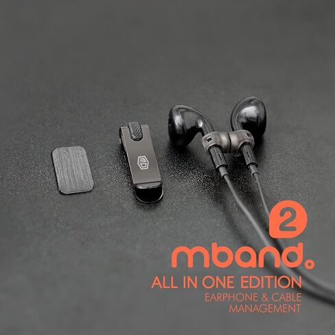 حزمة Mband2 من حامل Mband Mclip 03 أسود - تنظيم سماعات أذن متعددة الأغراض، كابل متعدد الألوان، حامل مشبك سلسلة مفاتيح، مغناطيس متشابك، نظام تنظيم معلق in Saudi Arabia