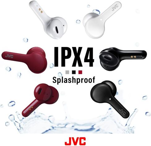 JVC True Wireless Earbuds Headphones, Bluetooth 5.0, Water Resistance (IPX4), Long Battery Life (up to 15 Hours) - HAA8TB (Black) in Kuwait