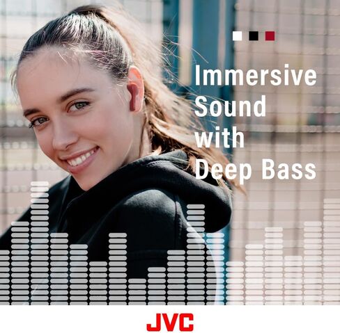 JVC True Wireless Earbuds Headphones, Bluetooth 5.0, Water Resistance (IPX4), Long Battery Life (up to 15 Hours) - HAA8TB (Black) in Kuwait