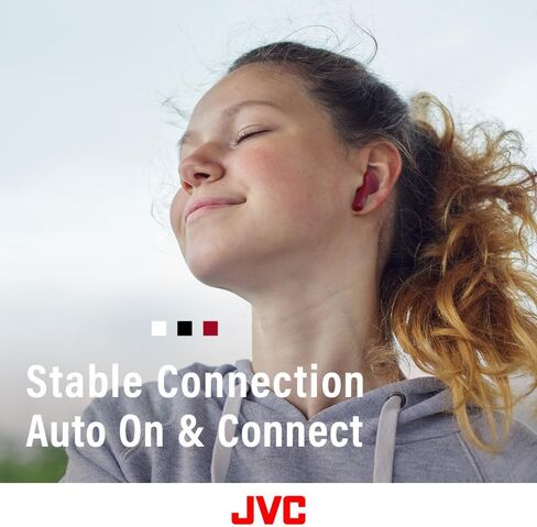 JVC True Wireless Earbuds Headphones, Bluetooth 5.0, Water Resistance (IPX4), Long Battery Life (up to 15 Hours) - HAA8TB (Black) in Kuwait