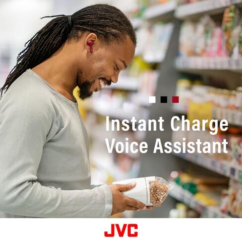 JVC True Wireless Earbuds Headphones, Bluetooth 5.0, Water Resistance (IPX4), Long Battery Life (up to 15 Hours) - HAA8TB (Black) in Kuwait