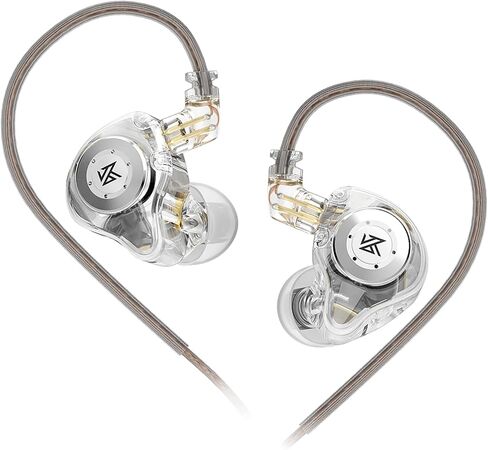 FEDAI KZ EDX Pro in Ear Headphones, KZ IEM Earphones Dual DD HiFi Stereo Sound Stage in Ear Monitor Earphones Wired Noise Cancelling Gaming Earbuds for Musicians Singer Audiophiles (Clear, No Mic) in Kuwait