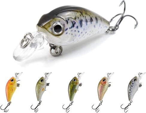 CrankBait Mini CrankBaits طُعم صيد الأسماك الضحلة والغوص العميق العائمة طُعم صلب لباس وسمك السلمون المرقط والبايك والمياه العذبة in Saudi Arabia