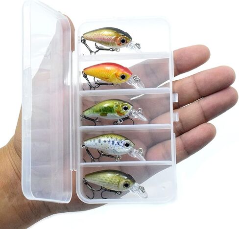 CrankBait Mini CrankBaits طُعم صيد الأسماك الضحلة والغوص العميق العائمة طُعم صلب لباس وسمك السلمون المرقط والبايك والمياه العذبة in Saudi Arabia