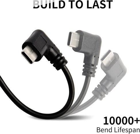 YACSEJAO Coiled USB C Charging Cable Retractable USB 2.0 to 90 Degree Type C Right Angle Fast Charging and Data Sync L Shape Powerline Cord with Most Type C USB Devices in Saudi Arabia