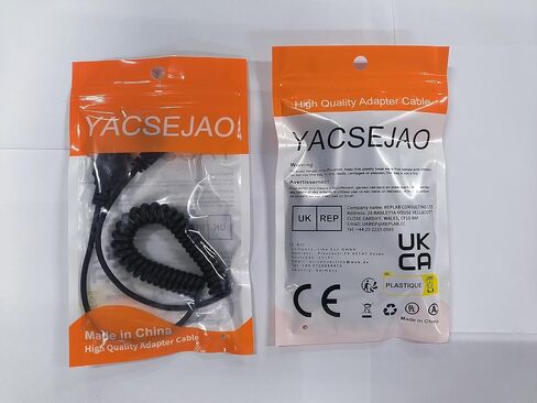 YACSEJAO Coiled USB C Charging Cable Retractable USB 2.0 to 90 Degree Type C Right Angle Fast Charging and Data Sync L Shape Powerline Cord with Most Type C USB Devices in Saudi Arabia