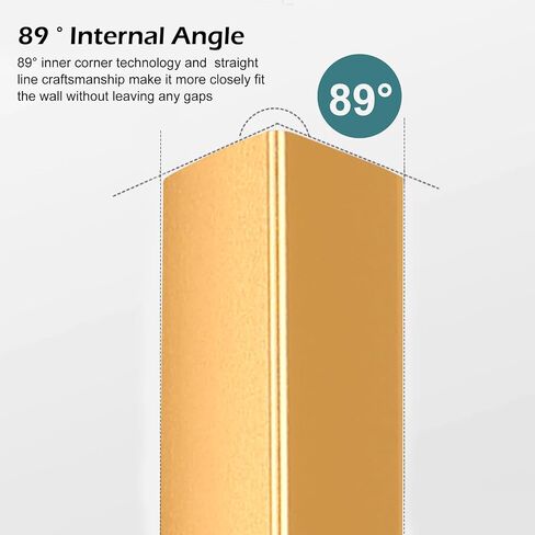 Corner Guards for Walls, Aluminum L Molding Corner Protectors for Walls, 3PCS Wall Corner Guard Protector with 89-Degree Angle,0.8IN x 0.8IN x 3FT (Gold) in Saudi Arabia