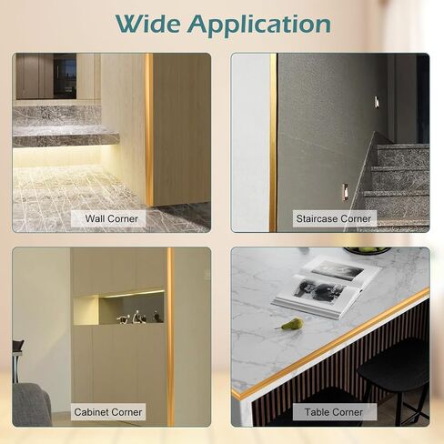Corner Guards for Walls, Aluminum L Molding Corner Protectors for Walls, 3PCS Wall Corner Guard Protector with 89-Degree Angle,0.8IN x 0.8IN x 3FT (Gold) in Saudi Arabia