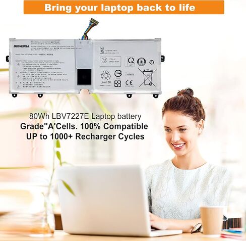 LBV7227E Laptop Battery Replacement for LG Gram 15 2020 15Z90N 16 2021 16ZD90P 16Z90P 16Z90PC 16Z90PG 16T90P 2-in-1 17 2020 17Z90N 17 2021 17Z90P Series in Saudi Arabia
