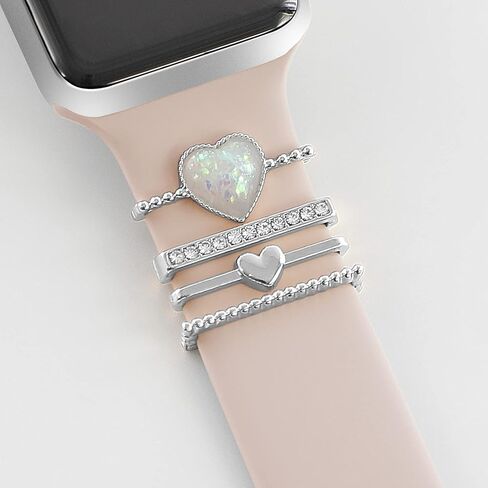 Charm Fashion Decorative Ring for Apple Watch Silicone Band Charm 49mm 45mm 44mm 42mm 41mm 40mm 38mm iwatch ultra Series 8 7 6 5 4 3 2 Diamond Sparkle Decorative Metal Charm (Without Band) in Saudi Arabia