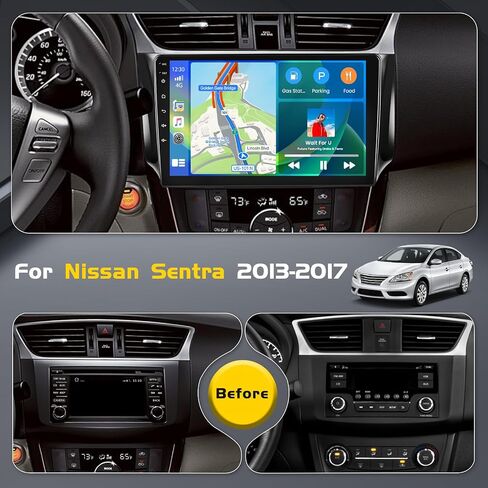 2G+64G Android 13 Radio Dash Kit for Nissan Sentra 2013-2017 with Wireless Apple Carplay&Android Auto, 10.1" Touchscreen Replacement Radio with Backup Camera Mic HiFi FM USB EQ RCA in Saudi Arabia