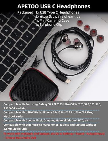 سماعات رأس USB C لهاتف iPhone 16 15 Pro Plus Samsung S24 S23 S22 Ultra Flip Fold A53، سماعات أذن سلكية بخاصية إلغاء الضوضاء داخل الأذن من النوع C، ميكروفون للتحكم في مستوى الصوت لجهاز iPad Pro، Pixel 8 7a 6 in Kuwait