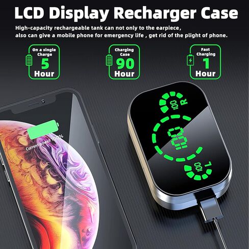 FADACHY Earbuds,Bluetooth 5.3 in Ear Headphones Built-in Microphon,HiFi Stereo Sound,LCD Recharger Case,Touch Control Earphones for Sport Running Waterproof,Blac in Kuwait