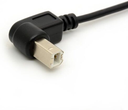 1.5M USB to Printer Adapter Cables 90 Degree USB 2.0 A Male to B Down Angle Plug Converter Lead 480Mbps High Speed Adaptor Scanner Extension Cord (Down) in Kuwait
