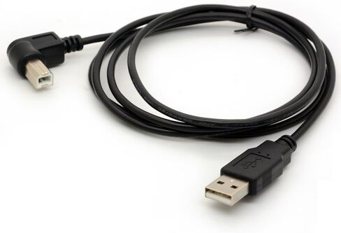 1.5M USB to Printer Adapter Cables 90 Degree USB 2.0 A Male to B Down Angle Plug Converter Lead 480Mbps High Speed Adaptor Scanner Extension Cord (Down) in Kuwait