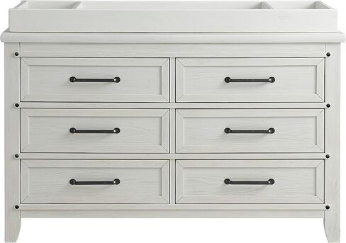 Soho Baby Ellison Premium Changing Topper for 6-Drawer Dresser, Rustic White in Saudi Arabia