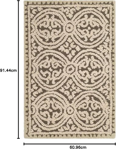 سجادة SAFAVIEH Cambridge Collection Runner - 2'6" x 6'، عاجي وكحلي، صوف مغربي مصنوع يدويًا، مثالية للمناطق ذات حركة المرور العالية في غرفة المعيشة وغرفة النوم (CAM232B) in Saudi Arabia