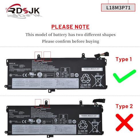 L18M3P71 L18L3P71 L18S3P71 L20D3P71 Laptop Battery for Lenovo ThinkPad T590 P53S ThinkPad T15 P15s 1st Gen Series 02DL011 SB10K97649 02DL012 SB10K97650 5B10W13913 5B10W13914 SB10W51924 11.52V 57Wh in Kuwait