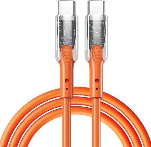 USB C to C Charger Cable,3.3 feet Long USB Type C to Type C Cable Fast Charging Cable，Soft Silicone USB C to USB C Cable for Galaxy S22/S21, PAD Mini 6/Air 4, Pixel. (C-C,Orange, New Upgraded) in Saudi Arabia