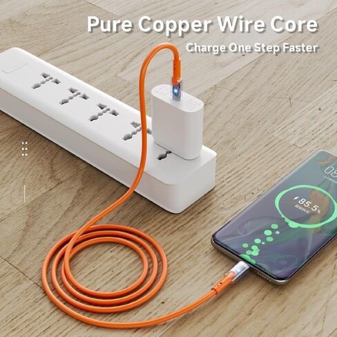 USB C to C Charger Cable,3.3 feet Long USB Type C to Type C Cable Fast Charging Cable，Soft Silicone USB C to USB C Cable for Galaxy S22/S21, PAD Mini 6/Air 4, Pixel. (C-C,Orange, New Upgraded) in Saudi Arabia