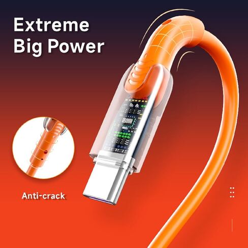 USB C to C Charger Cable,3.3 feet Long USB Type C to Type C Cable Fast Charging Cable，Soft Silicone USB C to USB C Cable for Galaxy S22/S21, PAD Mini 6/Air 4, Pixel. (C-C,Orange, New Upgraded) in Saudi Arabia
