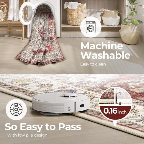 5x7 Area Rugs,Stain Resistant Washable Rug,Non-Slip Ultra-Thin Carpet for Living Room Entryway Bathroom Indoor (Brown, 5x7ft) in Saudi Arabia