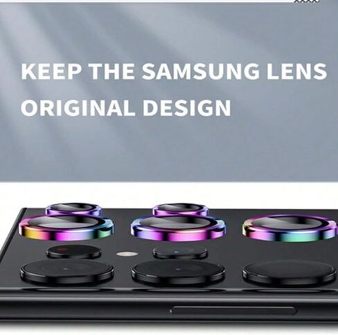 واقي عدسة الكاميرا الفائق لهاتف Samsung Galaxy S24، زجاج مقوى فائق النحافة مقاوم للخدش بدرجة وضوح 9H مع حواف من الألومنيوم، غطاء عدسة معدني فردي، صديق للحافظة، مجموعة واحدة، أرجواني in Saudi Arabia