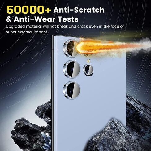 واقي عدسة الكاميرا الفائق لهاتف Samsung Galaxy S24، زجاج مقوى فائق النحافة مقاوم للخدش بدرجة وضوح 9H مع حواف من الألومنيوم، غطاء عدسة معدني فردي، صديق للحافظة، مجموعة واحدة، أرجواني in Saudi Arabia