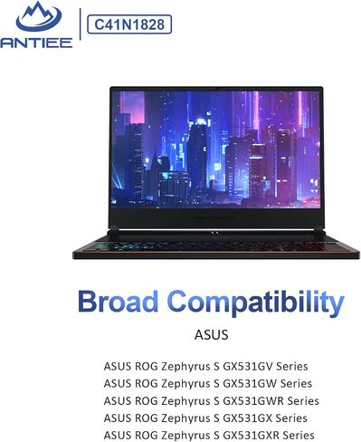 ANTIEE C41N1828 بطارية الكمبيوتر المحمول ASUS ROG Zephyrus S GX531 GX531G GX531GW GX531GV GX531GWR GX531GX GX531GXR GX531GX-XB76 Series 0B200-03020200 0B20003020200 4ICP4/72/77 15.44 فولت 60 وات في الساعة in Saudi Arabia