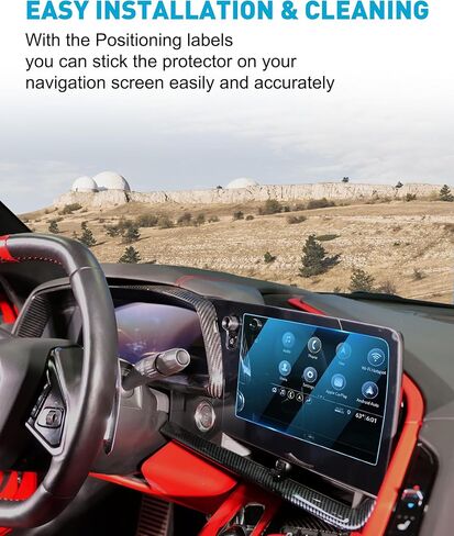 واقي شاشة 12 مناسب لـ 2020-2025 Corvette C8 GPS واقي شاشة رقائق وشاشة ملاحة لوحة القيادة ووحدة التحكم in Kuwait