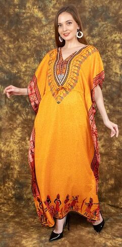 فستان قفطان نسائي مطبوع أفريقي تونك طويل ماكسي مقاس كبير فستان قفطان مطبوع من البوليستر لحفلات الشاطئ فستان نوم كيمونو غير رسمي in Kuwait