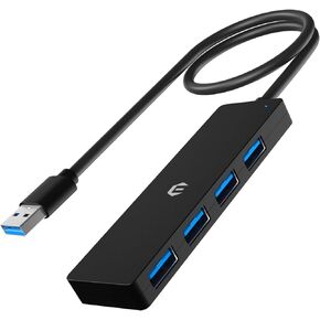 USB 3.0 Hub, 4-Port USB Hub, USB Splitter USB Expander for Laptop, Xbox, External Disk, HDD, Console, Printer, Camera, Keyboard, Mouse, and More