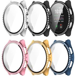 Bling Case Compatible for Samsung Galaxy Watch 7 Case 44mm, Crystal Diamonds Rhinestone Bumper Cover Hard PC Protective Case for Galaxy Watch 7 Women (44mm, 5Pack)
