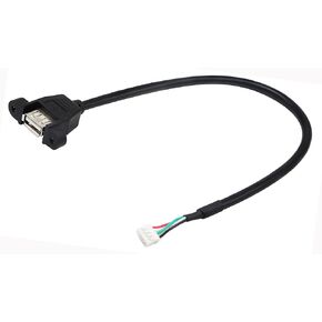zdyCGTime Panel Mount USB 2.0 A Cable USB A Female to 4 pin Female Dupont Motherboard USB Header Cable (30cm/12inch)