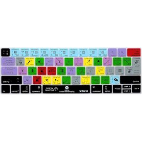 XSKN 2016 New Shortcut Design Series Keyboard Skin Cover for Touch Bar Models MacBook Pro 13" (A2159 A1706 A1989) & MacBook Pro 15" (A1707 A1990), US EU Universal Version (Photoshop)