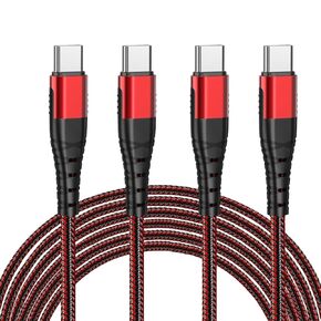Durcord USB C to USB C Cable, 2Pack 100W 6ft Upgrade Type C to Type C Fast Charger Cable Cord, Fast USB C Charging Cable Cord Dark Compatible with iPhone 15 Pro/Plus/Max/Android/Phone/Pad Red