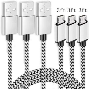 Kindle Fast Charging Cord, 3Pack 3ft Micro USB Android Charger Cable Quick Charge for Amazon Fire HD 6 7 8 10(1st-8th Gen) HDX 8.9" 9.7" Tablets and E-Reader(3rd-11th Gen), LG G3 G4,Stylo 2 3 Phone