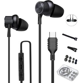USB C Headphones Wired in-Ear,Type C Earphones,USB-C Wired Earbuds Deep Bass for iPhone 15 Pro Max iPad Air Plus Samsung Galaxy A53 A54 S21 S22 S23 Ultra OnePlus 10 Google Pixel7(Red) in Kuwait