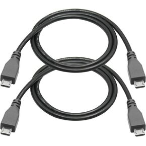 Micro USB Charging Data Cable, 0.5M/1.6FT USB 2.0 Micro USB Male to Micro USB Male Cable with OTG Feature, Compatible Cell Phone, Tablet, MP3 Player, Game Controller, Headset(2Pcs)