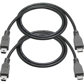 كابل بيانات شحن Micro USB، 0.5M/1.6FT USB 2.0 Micro USB Male إلى Micro USB Male Cable مع ميزة OTG، هاتف خلوي متوافق، جهاز لوحي، مشغل MP3، جهاز تحكم في الألعاب، سماعة رأس (قطعتان)