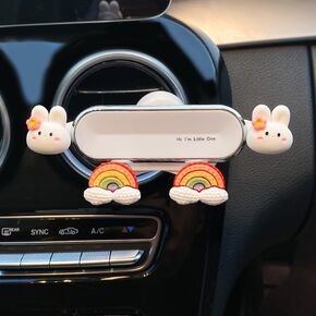 BNTR Cellphone Car Holder Rainbow Stocking Stuffers Animal Cute Vivid Creative Air Vent Gravity Phone Holder Vehicle Phone Mount Clip Cell Phone Mount Cradle Decor for Smartphone Nice Gift (Smile)