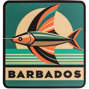 Vagabond Heart Barbados Sticker - Weatherproof Vinyl Sticker - Barbados Souvenir Decal