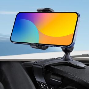 Zekrom Car Dashboard Phone Clip Holder, 360° Roating Dashboard Cell Phone Holder, Universal Dash Phone Clamp Mount Stand Compatible with 4-7 Inch Smartphones