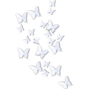 WeKen 24PCS 3D Butterfly Wall Decal Removable Stickers Black Decor for Kids Room Nursery Bedroom Decoration – (3D Black Butterfly Stickers for Walls 2 Size)