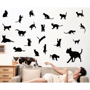 Dogs Silhouettes Wall Decor Stickers Dog Room Decor Removable Puppy Wall Decals for Kids Room Living Room Baby Nursery
