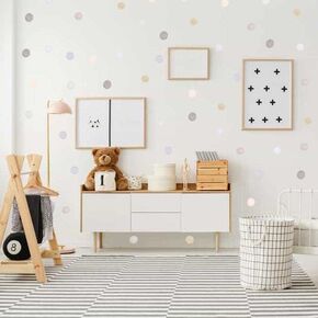 Watercolour Dots Wall Decals- Polka Soft Pastel Circle Wall Stickers, Repositionable Wall Stickers Peel and Stick for Nursery/Kids Room Decor, Removable Wall Decals Vinyl DIY Boho Decor（160Pcs）