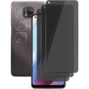 (3+3) For Motorola Moto G Power (2021) (3 Pack) Anti Spy Private Tempered Glass Privacy Screen Protector and (3 Pack) Camera Lens Protector, 2.5D, Anti Scratch
