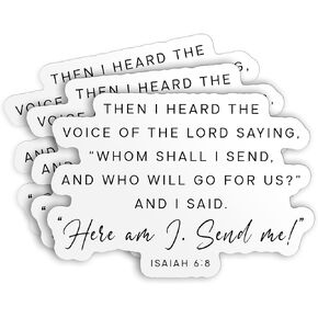 (3 Pcs) Isaiah 6:8 The Lord Saying Whom Shall I Send Stickers Here am I Send Me, Bible Verse Sticker, Christian Religious 3" Waterproof Vinyl Sticker for Kindle Laptop Water Bottle Gifts 3 Inches