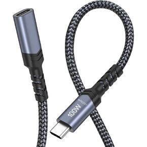 USB C Extension Cable (3.3Ft/10Gbps/100W), OKRAY USB 3.2 Extender Type C Male to C Female Fast Charging & Transfer Extension Cord Compatible for iPhone 15/MacBook/Galaxy/Pixel/PSVR2/Dell XPS/USB C Hub